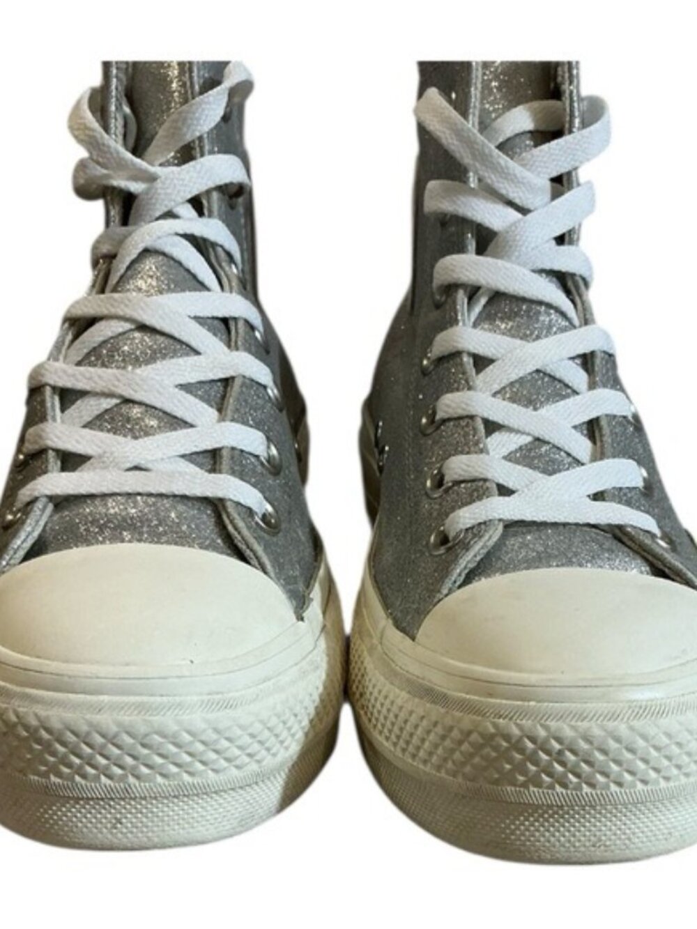 Converse Chuck Taylor All Star Glitter High Tops Platform Women’s Sneaker Size 9 - Picture 4 of 9